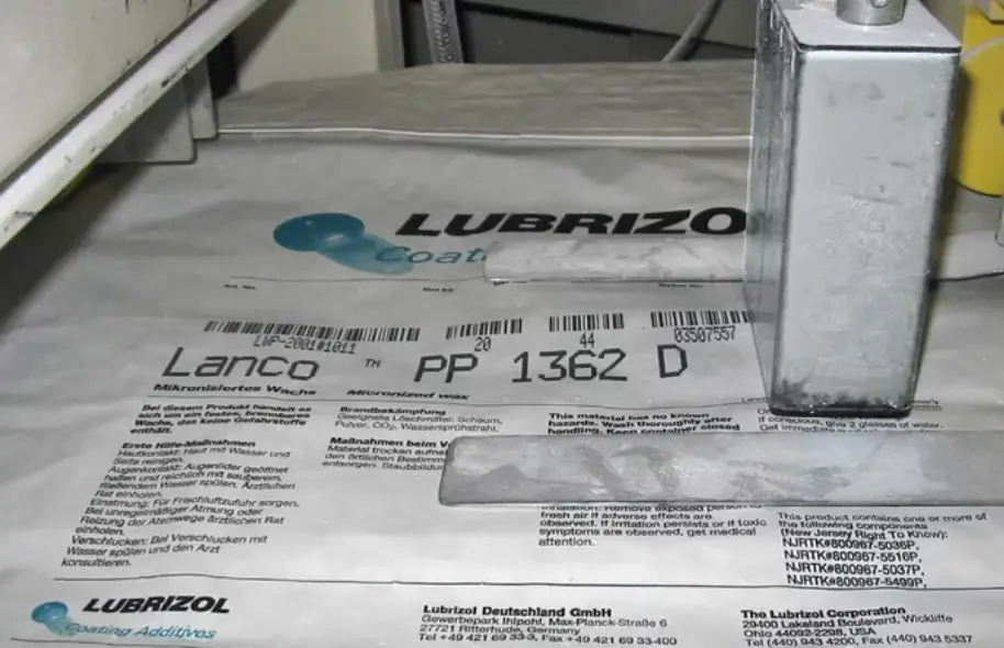 Marking of unfilled bags - REA JET GK 2.0